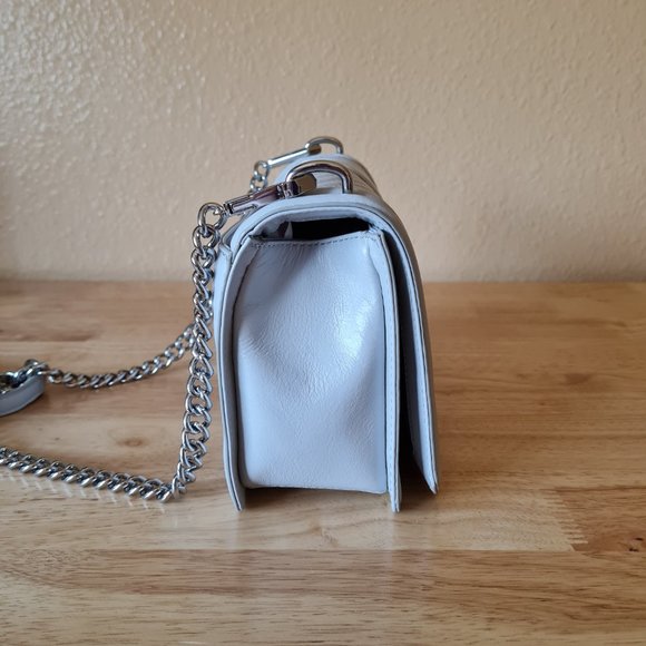 Rebecca Minkoff Quilted Chevron Crossbody Shoulder Bag Leather Flap Top Perla - Picture 5 of 8